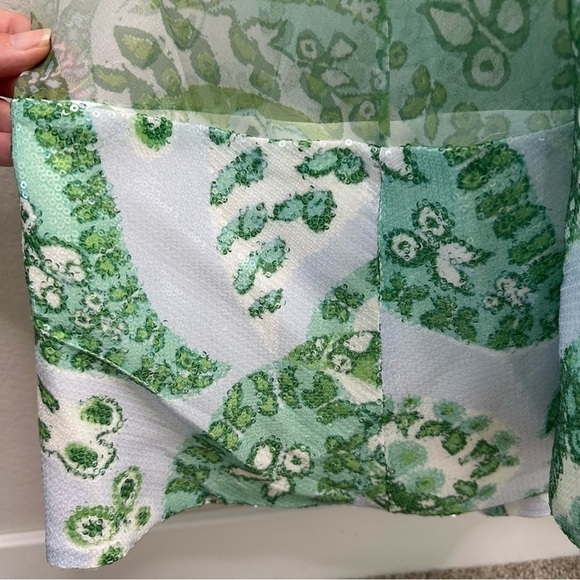 STAUD Neem Printed Georgette Maxi Dress In Green SZ XS - Picture 5 of 10